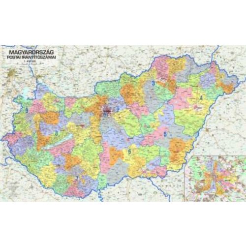 Hungary, map with postal codes - Cartographia